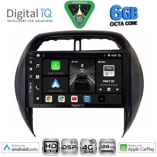 Digital IQ Ηχοσύστημα Αυτοκινήτου για Toyota RAV 4 2000-2006 με Clima (Bluetooth/USB/WiFi/GPS/Apple-Carplay/Android-Auto) με Οθόνη Αφής 9"