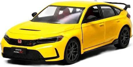 Welly Scara 1:34 Replica Metalică Galbenă Honda Civic Type R Model Cu Uși Deschise Cu Arc