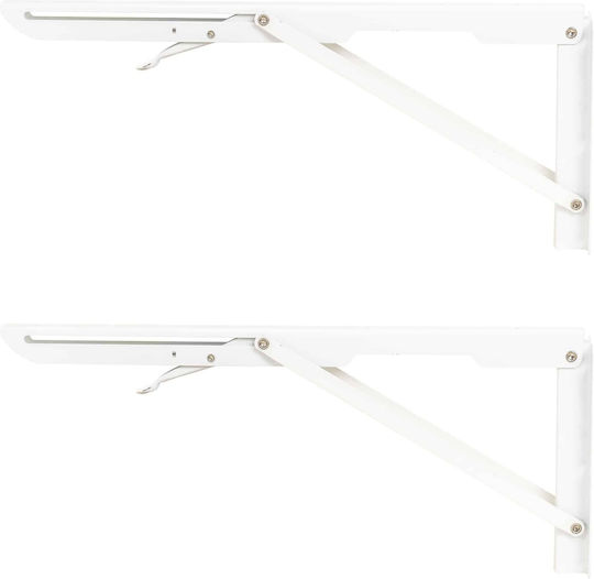 Suport Pliabil Pentru Raft Din Metal Alb 2 Bucăți ZTS8134