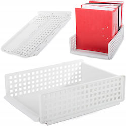 Document Organizer Office Binders Folder Foldable White Desk Shelf