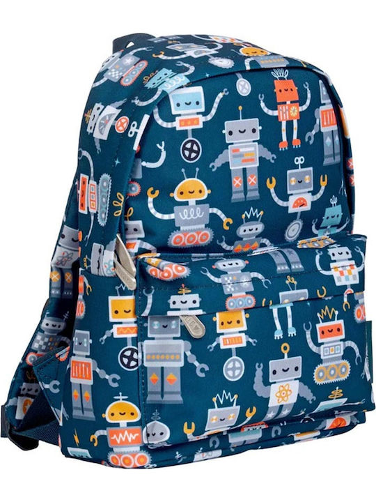 A Little Lovely Company Kindergarten School Backpack Blue 23.5 x 10 x 30cm