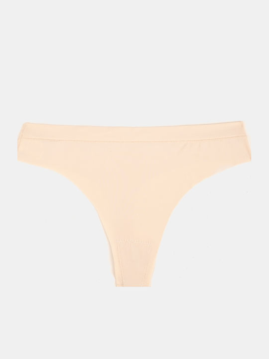 Damen-Slips String Lasercut Beiges Größe XL Beiges