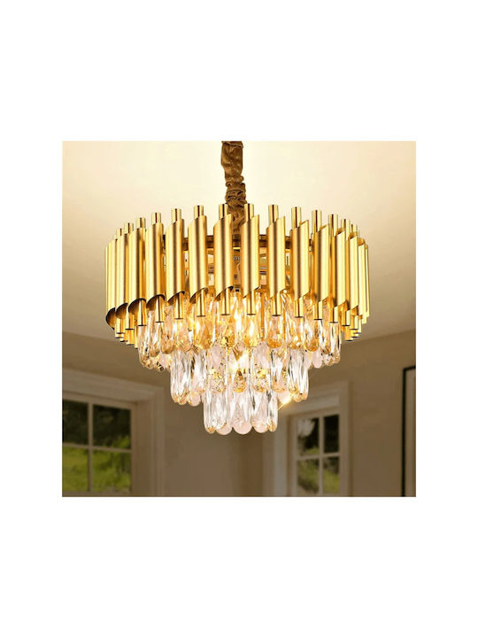 Lightplanet Verstellbare Deckenleuchte Gold mit Kristallen