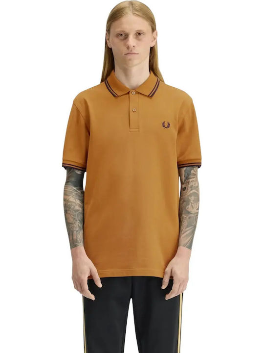 Fred Perry Twin Tipped Polo Μπλούζα Καφέ