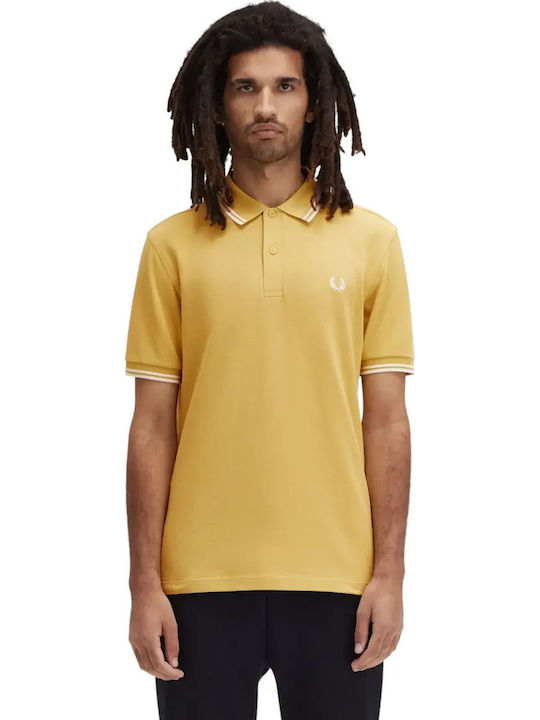 Fred Perry Twin Tipped Polo Μπλούζα Κίτρινη