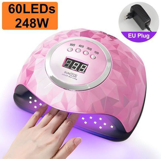 Professional Nail Polish Curing Lamp UV / LED 248W Pink