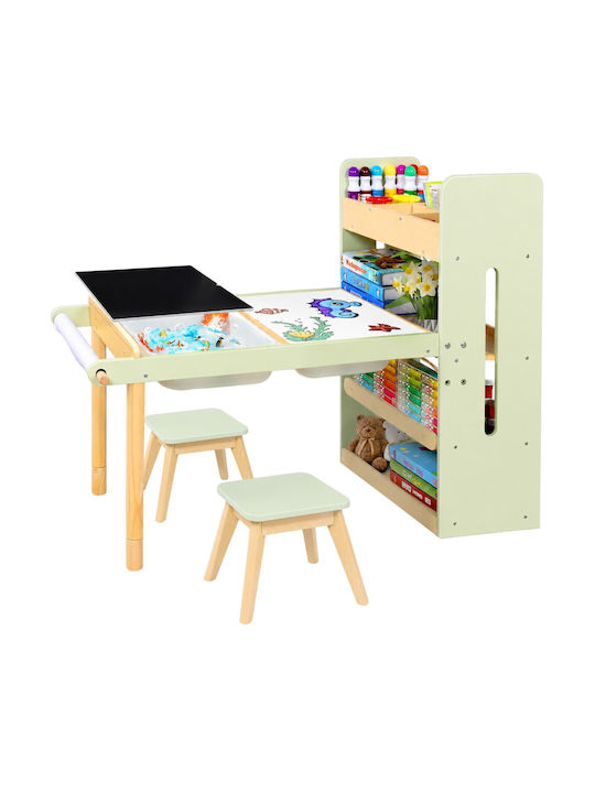 Kids Table Set with Chairs for Painting Beige