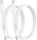 USB 2.0 Cable USB-C Male - USB-C 60W White 1m 2pcs