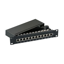EFB Panou De Patch Ecranat Pentru Rack 1U 10" 10 Prize Cat6a Gri