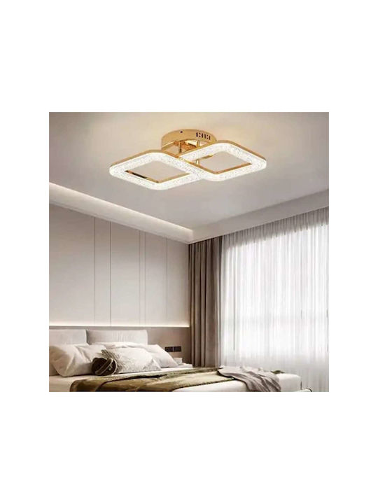 Jiju Plafonieră de Tavan 50cm Aurie cu LED Integrat și Telecomandă