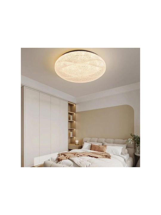Jiju Plafonieră de Tavan 35cm Albă cu LED Integrat și Telecomandă