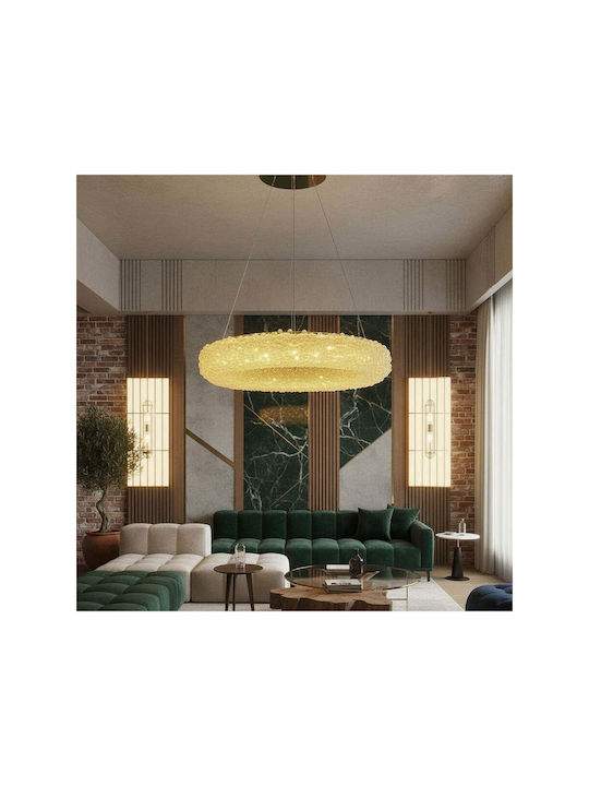 Lightplanet Κρεμαστό Φωτιστικό Χρυσό LED με Κρύσταλλα