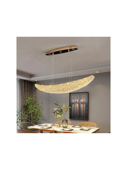 Lightplanet Deckenleuchte Gold LED mit Kaltweißem Licht mit Kristallen