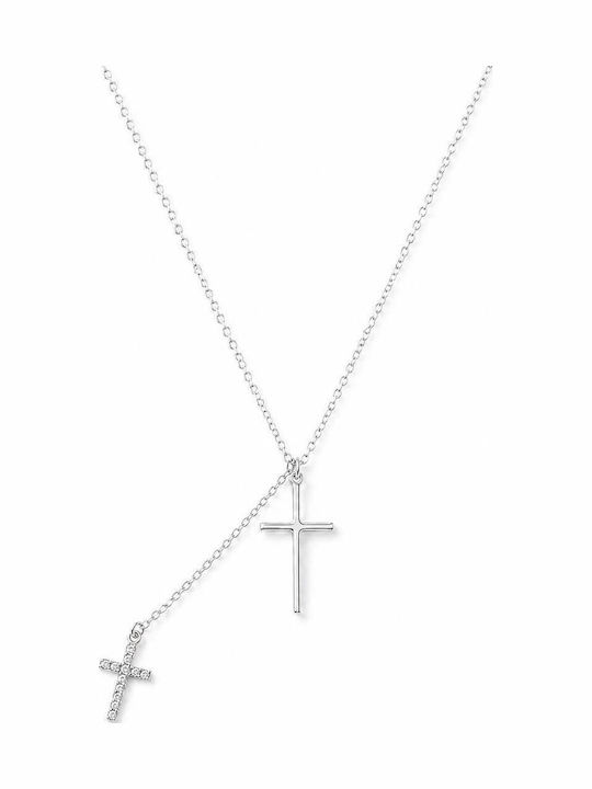 Ulysses Silber Kreuz aus Silber 925 Zirkon 50cm