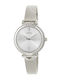 Loisir Women's Battery Watch with Silver Metal Bracelet
