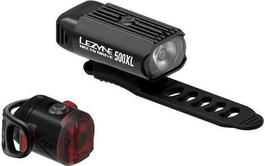 Lezyne Hecto 500xl Επαναφορτιζόμενο Σετ Φώτα Ποδηλάτου