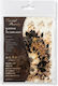 Decorative Vintage Stickers Salmon Black Flowers Set 20 Pieces