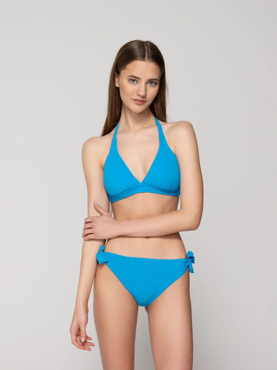 Luna Slip bikini cu dantelă albastru