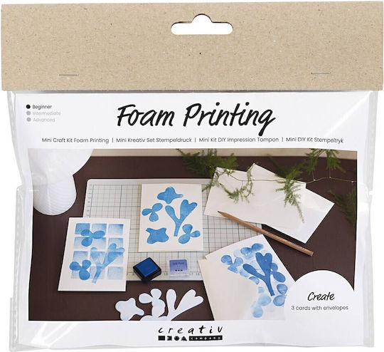 Creativ Company Mini Craft Kit Foam Printing Μίνι Κιτ Χειροτεχνίας Κάρτα Σχέδιο 1 Τεμάχιο