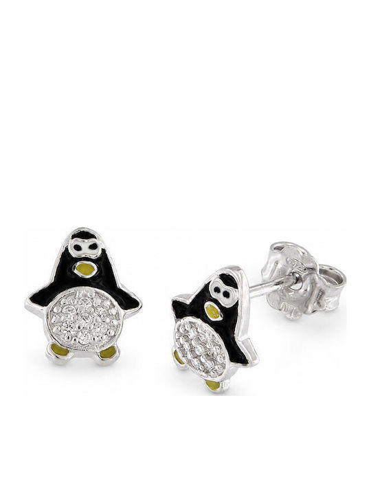 Ios Hypoallergenic Kids Stud Earrings with Stones Silver