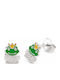 Ios Hypoallergenic Kids Stud Earrings with Stones Silver