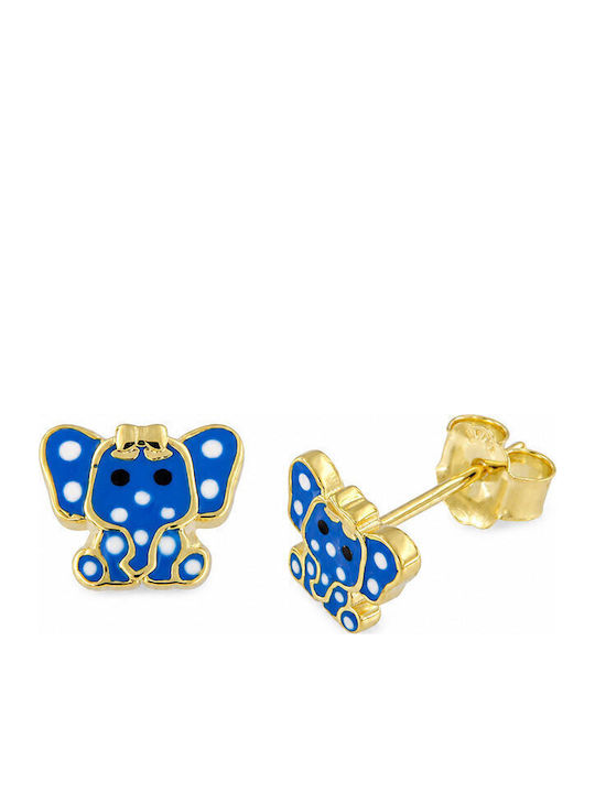 Ios Hypoallergenic Gold Plated Kids Stud Earrings with Stones Made of Silver