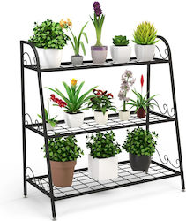 Costway Метална етажерка за саксии Черна 81x35x82см.