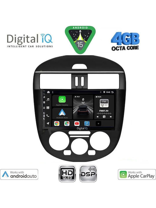 Digital IQ Car Audio System for Nissan Tiida 2013-2023 with A/C (Bluetooth/USB/WiFi/GPS/Apple CarPlay/Android Auto) with 9" Touch Screen