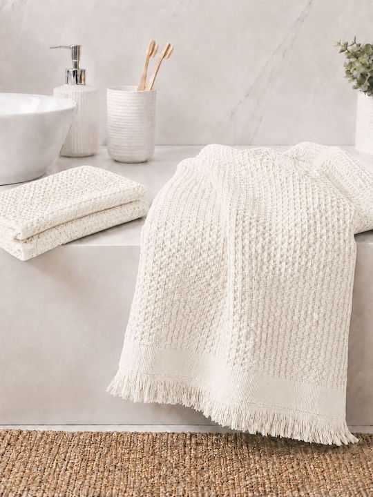 Rebeka Home Σετ Πετσέτες Μπάνιου 2τμχ Cream