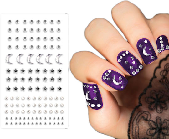 Dekorative Nageldesign Aufkleber mit Kristallen Rhinestones Halloween