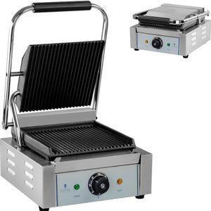 Royal Catering Aparat Profesional Pentru Prepararea Sandwich-urilor Cu Suprafețe Netede Din Fontă Și Suprafețe Răsucite Din Fontă 1800W