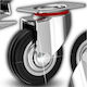 125mm Swivel Caster Wheel Without Brake Metal Rubber Wheel Carts