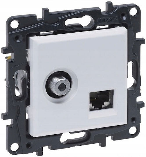 Niloe Step Modul Alb Priză TV Tip F + 1x UAE Cat.6 UTP 863177