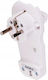 Flat Plug Handle White 7mm 2pz 16a 3500w Grounding