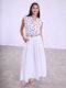 Celestino Women's Pantaloons Linen Wide Leg Loose Fit White