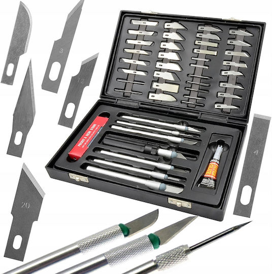 Set De Cuțite De Modelare Scalpel 56 Bucăți Lame De Precizie Falon-tech