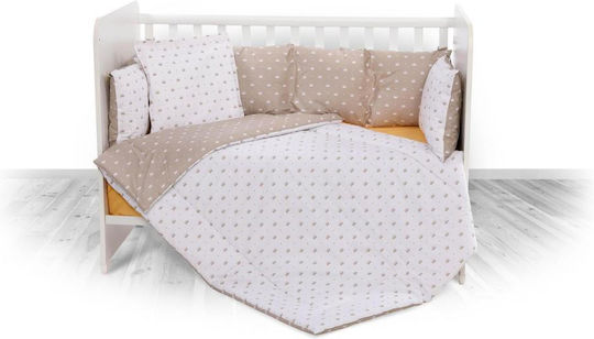 Lorelli Crib Set Crowns Latte Latte 7 Pieces