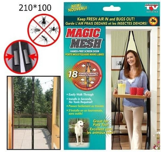 Magic Mesh Pet Friendly Door Mosquito Net with Magnetic Clasp 100x210cm