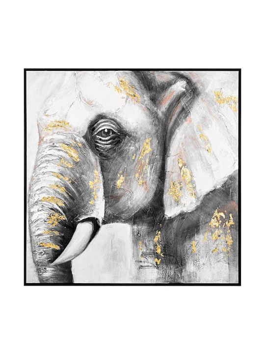 Fylliana Fl001 Elefanten Grau-Gold 100x100cm Ge...