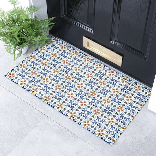 Artsy Mats Doormat Ortigia Tile 70x40cm DMW White and Colour Tiles 7040