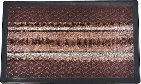 Sidirela Entrance Doormat Carpet with Non-Slip Backing Welcome Brown 45x75cm E-2649-1