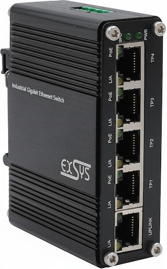Exsys EX-62020 Unmanaged L2 PoE Switch with 5 Gigabit (1Gbps) Ethernet Ports
