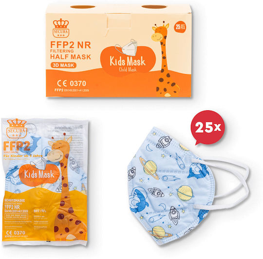 Secura Protective Mask FFP2 For Kids Light Blue N-25PACK15 1 Piece