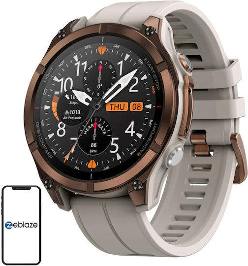 Zeblaze Stratos 4 Pro Stainless Steel 49mm Waterproof Smartwatch with Heart Rate Monitor Bronze