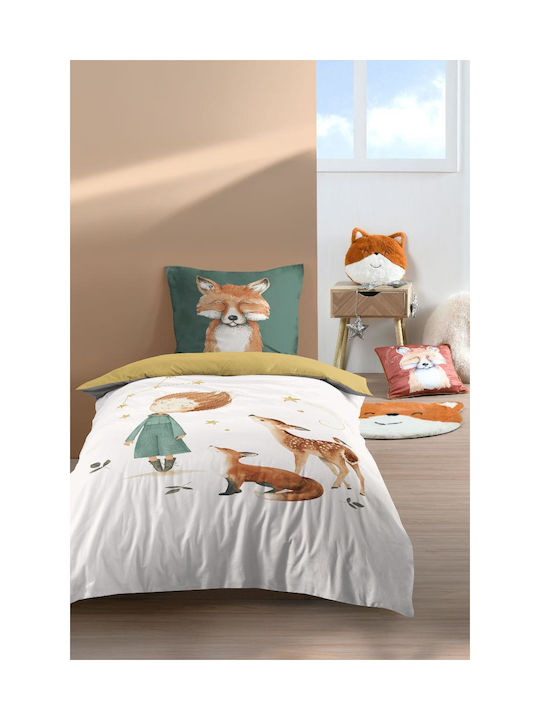 Kinderbettdecken Set Kinderbettdecke Einzel mit Kissenbezug Weiß 140x240cm