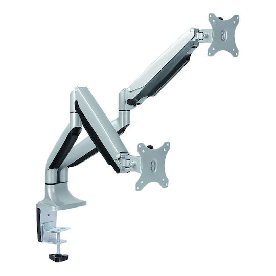 Value Desk Mount for 2 Monitors up to 32" with Grey Arm (17.99.1147)