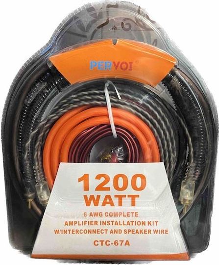 Car Amplifier Installation Kit Pervoi 1200w 6awg Complete