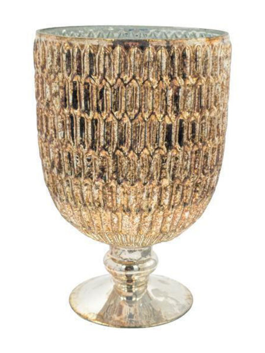 Fylliana Glass Candle Holder In Gold Colour 17x...