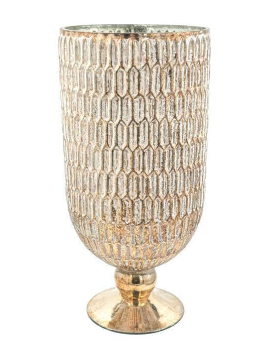 Fylliana Glass Candle Holder In Gold Colour 17x...