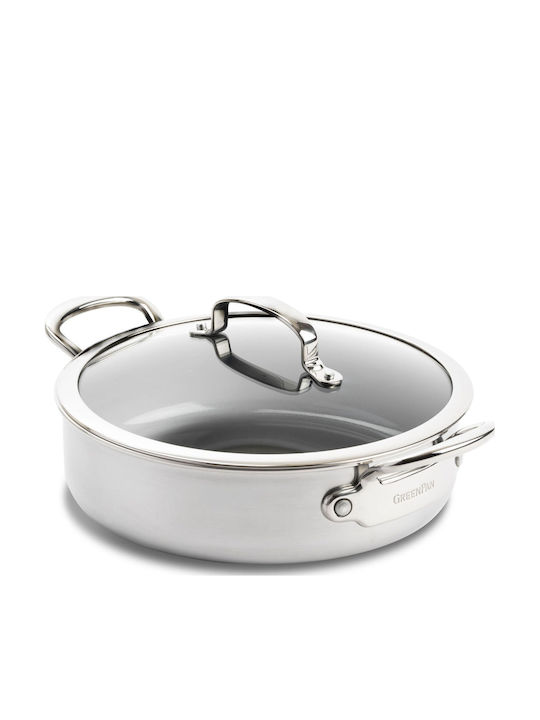 Green Pan Premiere Pan from Stainless Steel with Lid with Ceramic Coating 26cm